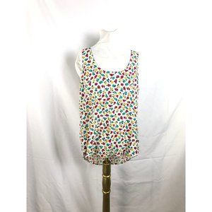 NWT J. Crew Mercantile Sleeveless Floral Blouse Tank Red Yellow Blue Size Medium
